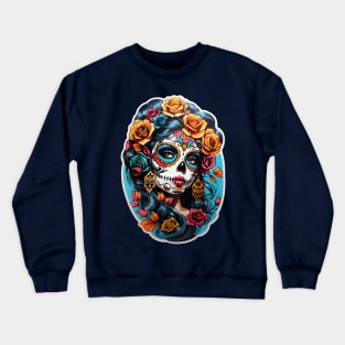 Sugar Skull girl, Dia de los Muertos Crewneck Sweatshirt